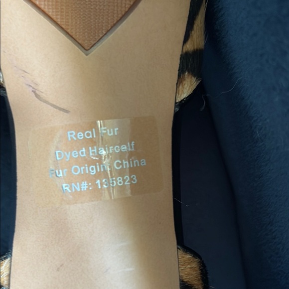 Franco Sarto Daisi Animal Print Pointed Toe Heels Leather & Fur - Picture 9 of 12